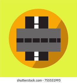 crossroad icon flat design 