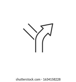 Crossroad icon in flat style. Road direction navigation vector illustration on white isolated background. Locate pin position business concept.