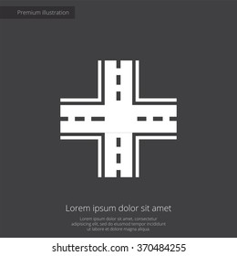 crossroad icon, on dark background