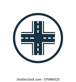 crossroad icon, on white background