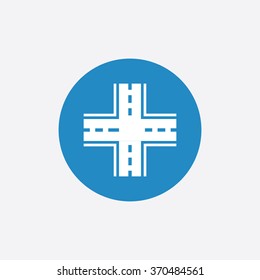 crossroad icon, on white background