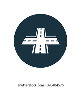 crossroad icon, on white background