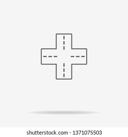 Crossroad icon. Vector concept illustration for design.