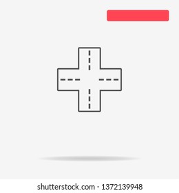 Crossroad icon. Vector concept illustration for design.