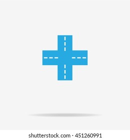 Crossroad icon. Vector concept illustration for design.