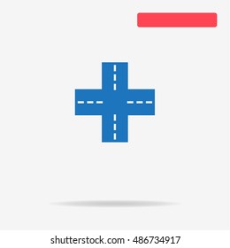 Crossroad icon. Vector concept illustration for design.