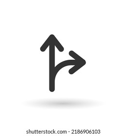 Crossroad Right - Icono de flecha de dos vías cruzadas - Ilustración vectorial