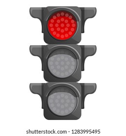 Crossroad semaphore red light icon. Cartoon of crossroad semaphore red light vector icon for web design isolated on white background