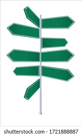 Crossroad signpost, way concept for lost, confusion or decisions