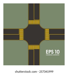 crossroad simple illustration