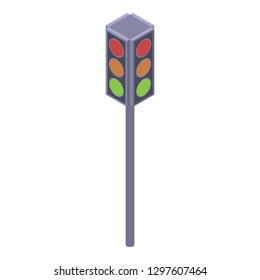 Crossroad traffic lights icon. Isometric of crossroad traffic lights vector icon for web design isolated on white background
