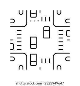 crossroad urban line icon vector. crossroad urban sign. isolated contour symbol black illustration