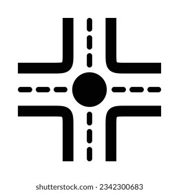 Crossroad Vector Glyph Icon For Personal And Commercial Use.
