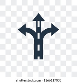 Crossroad vector icon isolated on transparent background, Crossroad logo concept