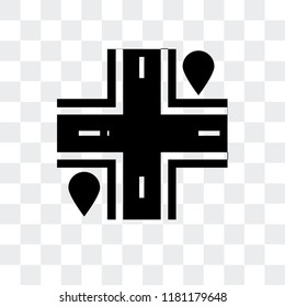 Crossroad vector icon isolated on transparent background, Crossroad logo concept