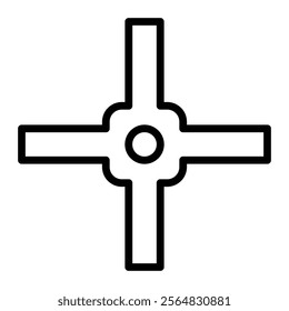 Crossroad Vector Line Icon Design