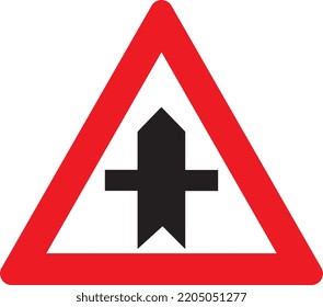 Señal de advertencia de Crossroads Ahead