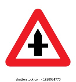 Straßenübergänge vor dem Straßenverkehr Vorsicht Warnzeichen Vektorgrafik 