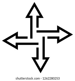 Crossroads arrows indicate the path, vector flat direction arrow, the concept of fast information transfer