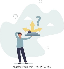 Crossroads as business strategy choice and future options.flat characters.