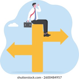 Crossroads as business strategy choice and future options concept.


