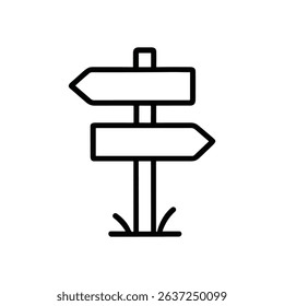 Crossroads Direction sign with grass below illustration design element