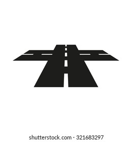 The crossroads icon. Crossway and crossing, intersection, road,  route symbol. Flat Vector illustration