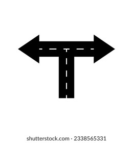 Crossroads icon design. road junction icon, intersection roads symbol. isolated on white background. vector illustration