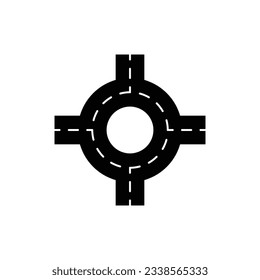Crossroads icon design. road junction icon, intersection roads symbol. isolated on white background. vector illustration