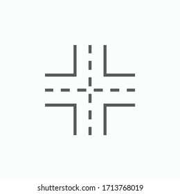 crossroads icon, Intersection vector, road illustration