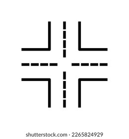 crossroads icon, road vector, travel illustration