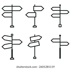 Crossroads icon. crossroads sign icon linear logo mark set collection in black and white for web
