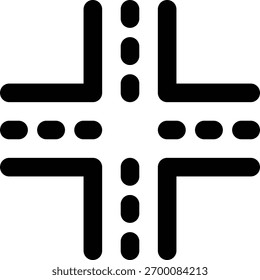 Crossroads, Interseção, Ícone De Contorno De Estradas