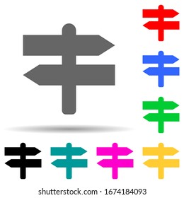 crossroads multi color style icon. Simple thin line, outline vector of web icons for ui and ux, website or mobile application
