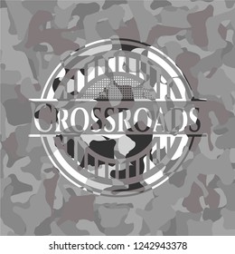 Crossroads on grey camo pattern