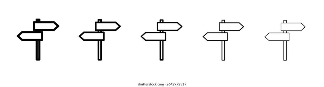 crossroads sign icon Flat design on isolated background