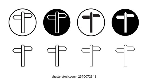 crossroads sign icon Outline vector for web ui