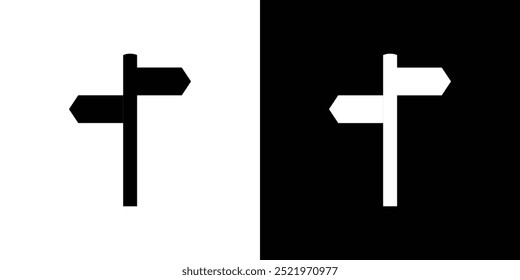 crossroads sign icon set vector illustration