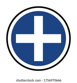 crossroads sign, square or intersection icon, traffic sign vector