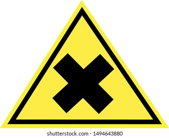 
Crossroads warning industrial sign, labor protection