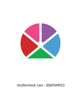 Crossroads in white background, flat minimalist vector logo design
