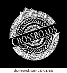 Crossroads written on a chalkboard. Vector Illustration. Detailed.