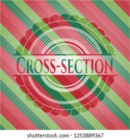 Cross-section christmas style emblem.