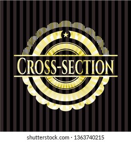 Cross-section golden badge