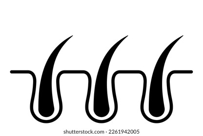 Cross-section of pore before hair removal, illustration of image of hair removal and self-treatment