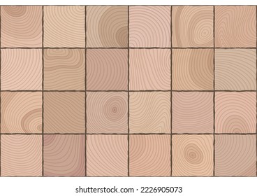 Cross-section of stacked square timber seamless pattern