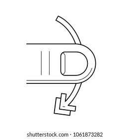 Cross-slide vector line icon isolated on white background. Cross-slide line icon for infographic, website or app.