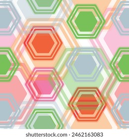 Cross-stitch. Embroidery. Hexagon seamless texture. Grid. Mosaic.   Fresco for interior printing, Wallpapers. Mural art.