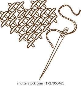 Querstich-Vektor-Illustration, Nadel