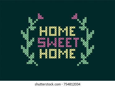 Cross-stitch Home sweet home 